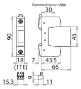 DEHN SE Überspannungsableiter 120VAC 1TE DG S 150 FM Netzform-/TN-C/TN-C-S/TN-S/T