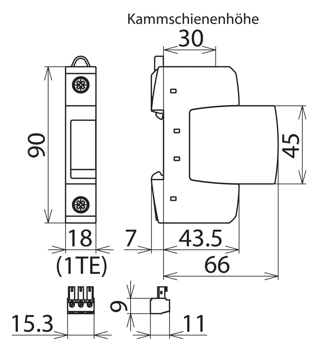 DEHN SE Überspannungsableiter 230VAC 1TE DG S 275 VA FM Netzform-/TN-C/TN-C-S/TN-