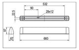 RIDI LED-Wannenleuchte 13W 3000K 1700lm SPN0660NDWS830O0175-S ws Konv