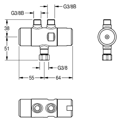 Franke PURETHERM Untertisch-Thermostat DN10 als therm. Verbrühungsschutz,PURE0031 | 2030012758