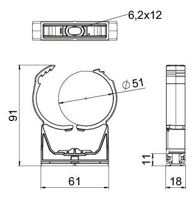 BETTERMANN Rohrschelle  48-55mm kompl PA proQuick PQ-51 LGR geschl Kst anreihb