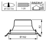 PHILIPS-LICHT LED-Einbaustrahler 11,66W CoreLine DN142B 10S/840 PSU-E UGR19 Konv