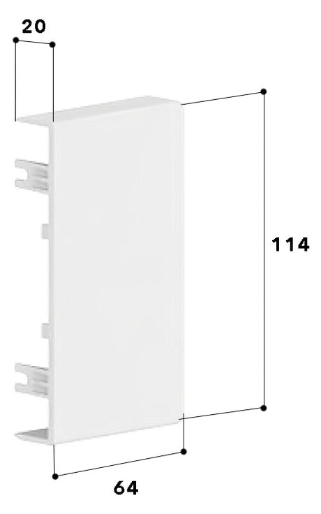 GGK Endstück GEB-K 110x60mm Kst li/re BR 60x110/80-ES/3 aws RAL9010 unbeh