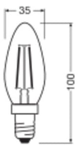 LEDVANCE LED-Kerzenlampe FM E14 1,8W ws LED Classic B 25 Filament P 1.8W 82 2700