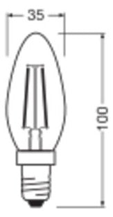 LEDVANCE LED-Kerzenlampe FM E14 1,8W ws LED Classic B 25 Filament P 1.8W 82 2700
