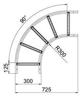 BETTERMANN Bogen Kabelleiter horiz 90° LB 90 630 R3 FS 60x300mm o.Verb R=300mm