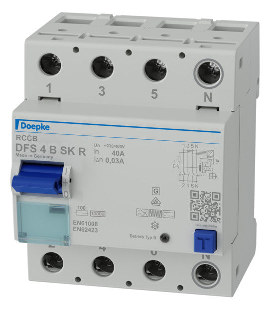DOEPKE FI-Schutzschalter B 4p 400V 40A DFS4 040-4/0,03-B SK R 0,03A 4TE REG
