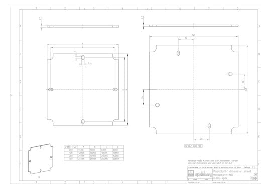 SPELSBERG Montageplatte Verteiler Kst Abox MPI 250 unbeh 167x217mm Lochung
