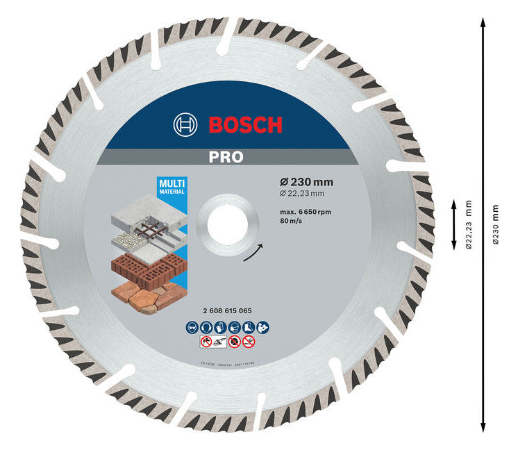 BOSCH-EW Diamant-Trennscheibe 230x10mm 2608615065 f.Backstein f.Beton f.Metall