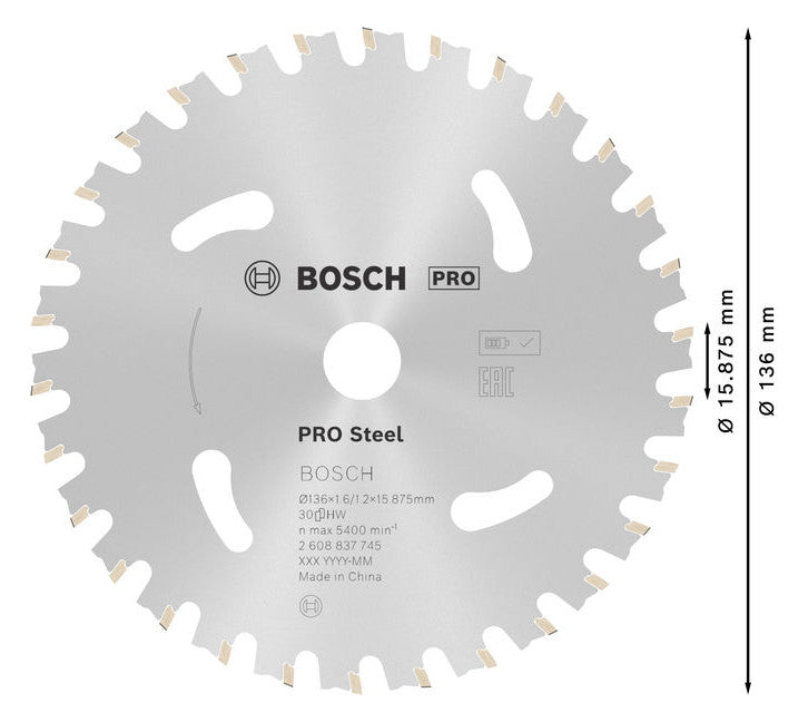 BOSCH-EW Kreissägeblatt  136mm 16mm 2608837745