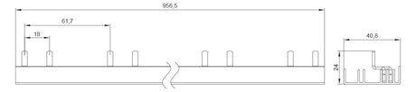 SIEMENS Phasenschiene 1ph 1000mm 10qmm 5ST3786-0 Stift isol f.Hilfsschalter
