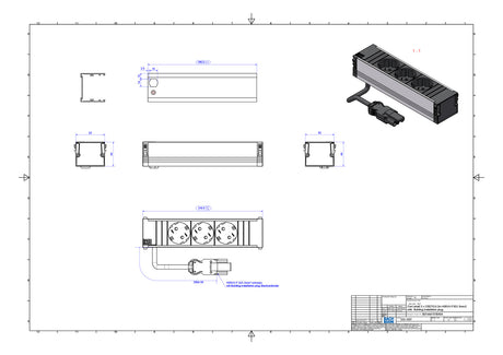 BACHMANN Steckdosenleiste 3f sw 0,2m 35° CONI 333.1007 IP20 1,5qmm