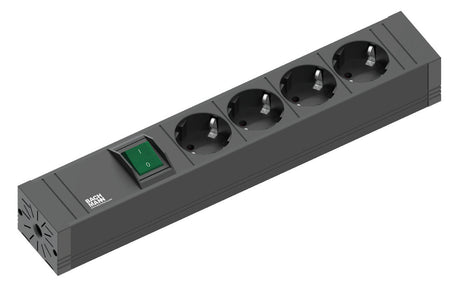 BACHMANN Steckdosenleiste 4f sw 2m 35° 420.0012 m.Ein/Aus IP20 1,5qmm