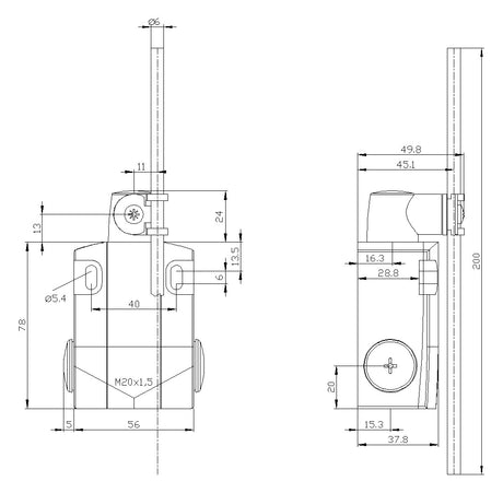 SIEMENS Einzelpositionsschalter 1S 1Ö 3SE5122-0CH80 Metall Stangenhebel
