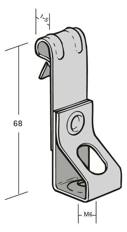 Walraven Pfettenklammer Britclips PHV ICT f.vertikale Träger 1-5 Gew.stange M6 | 57420605