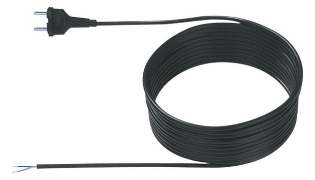 BACHMANN Netzanschlussleitung 6,3m 10A 240.187 2x0,75qmm sw IP20 Aderendh PVC