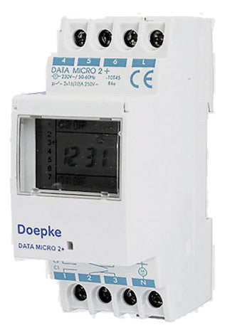 DOEPKE Schaltuhr digi 230VAC 2kan 250h Data Micro 2+ 2TE REG 24h Prog