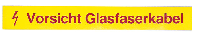 LWL-Kennzeichnungsstreifen,Vorsicht Glasfaserkabel, VPE 50 Packung