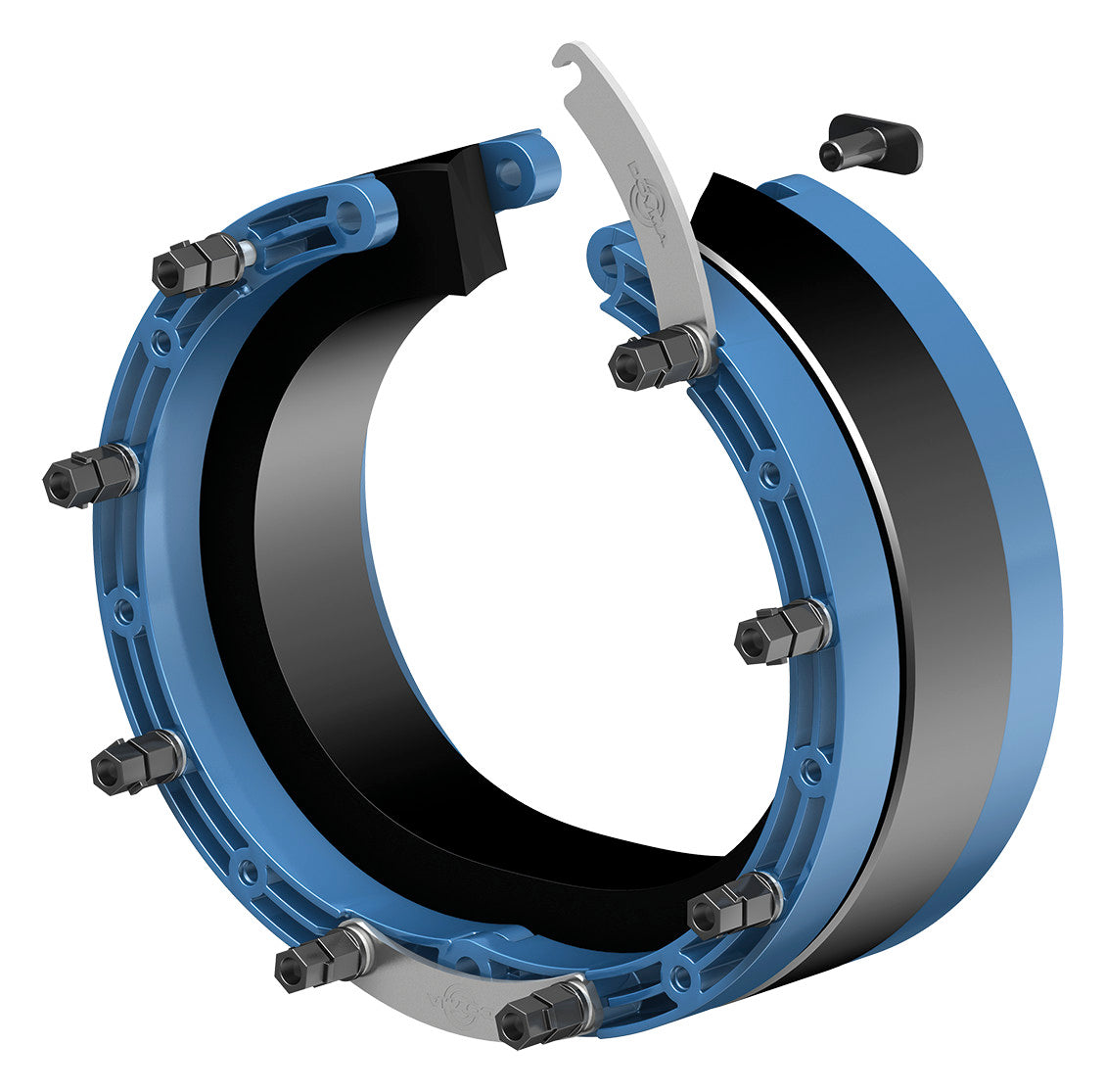 Doyma Curaflex Nova Uno/T aufklapp.DN300 für 209,0 mm bis 212,0 mm HK / NBR | 188221030042