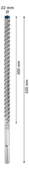 BOSCH-EW Hammerbohrer  22mm SDSmax MAX-8X 400/520mm f.Beton