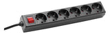 BACHMANN Steckdosenleiste 6f sw 1,5m 35° 381.144S m.Ein/Aus IP20 1,5qmm