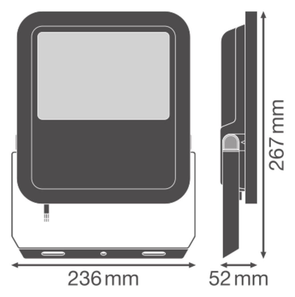 LEDVANCE LED-Anbaustrahler 36-50W EVG sw FL AREA V 50W ML 840 A48X85 BK 1LED ws