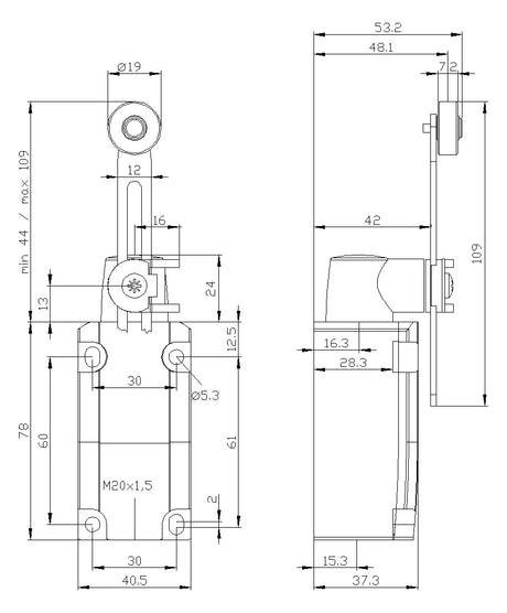 SIEMENS Einzelpositionsschalter 1S 1Ö 1W 3SE5112-0CH50 Metall Sprungschaltglied