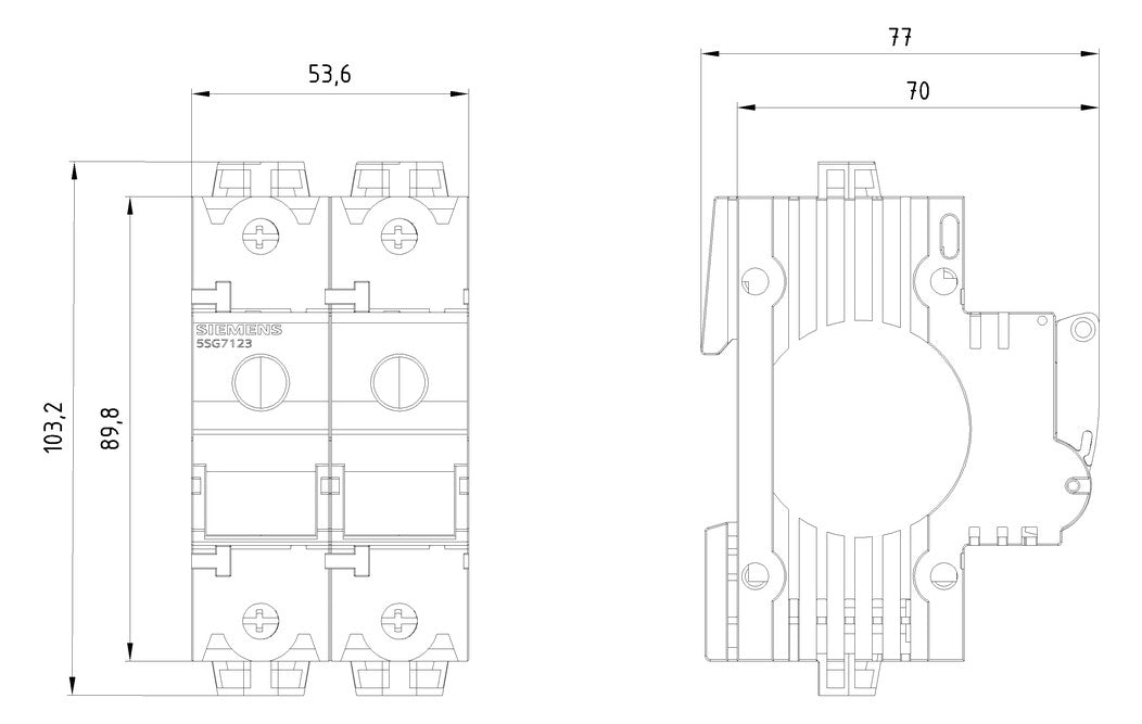 SIEMENS D0-Lasttrennschalter D02 2p 230V 5SG7123 63A