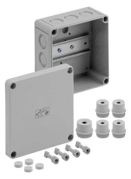 SPELSBERG Abzweigdose Tragschiene IP66 RK 4/12-L 130x130x75mm quadrat Kst hfr