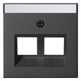 GIRA Zentralplatte Mod-Jack 2f anth System 55 264028 m.Beschr.Feld