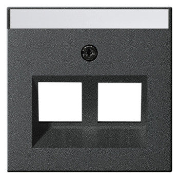 GIRA Zentralplatte Mod-Jack 2f anth System 55 264028 m.Beschr.Feld