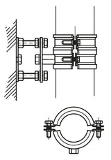 WALRAVEN Stützbefestigung BISMAT 1000 f. Fallrohr GA DN 70 ev EPDM 78 mm