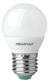 MEGAMAN LED-Kugellampe E27 P45 4,9W ws F MM21083 2700K 470lm opal 360° AC