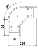 BETTERMANN Bogen_starr 90° ST horiz RB 90 610 FT 60x100mm int.Verb