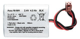 THORN Akku 2,4V NiMH 4000mAh 2zell ACCU NIMH 2.4V 4Ah 7/5 2 SBS CON3 1