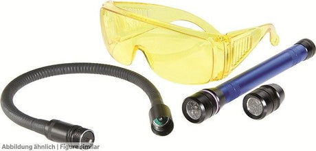 Errecom FLEX, UV-Handlampe 5 LEDs Aluminium, inkl. UV-Schutzbrille gelb