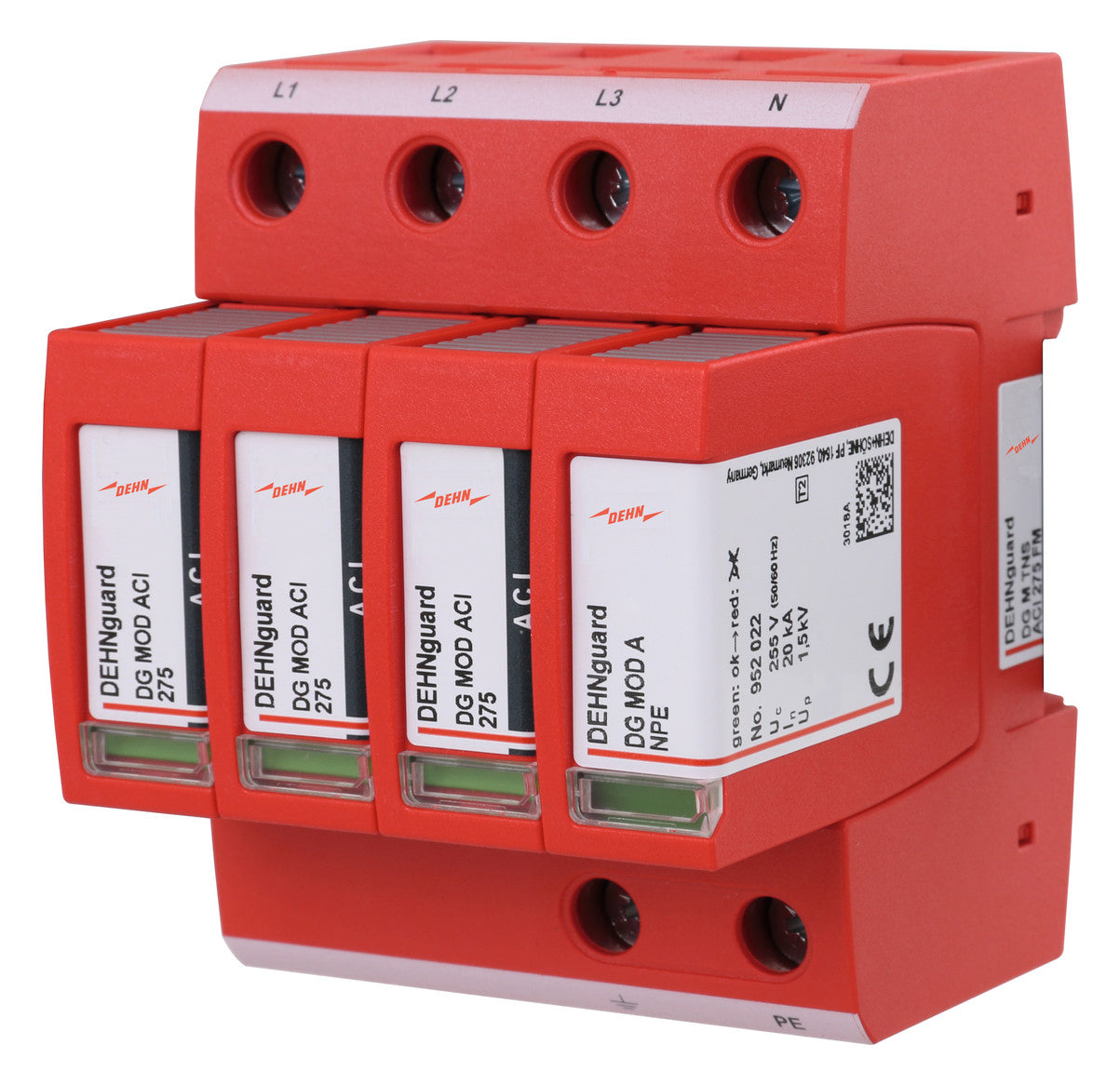 DEHN SE Überspannungsableiter 230VAC 4TE DG M TNS ACI 275 FM Netzform-TN-S 1,5kV