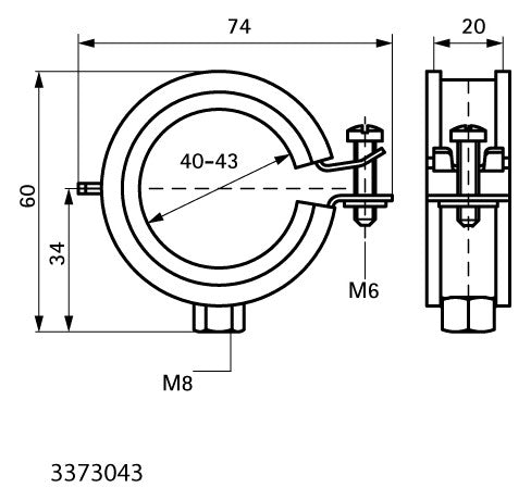 WALRAVEN Rohrschelle BISMAT Flash ev 40-43 mm EPDM M8 Schnellverschluss