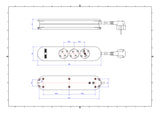 BACHMANN Multi-Tischsteckdose Aufb 2USB 381.801 3Steckd ws Kst