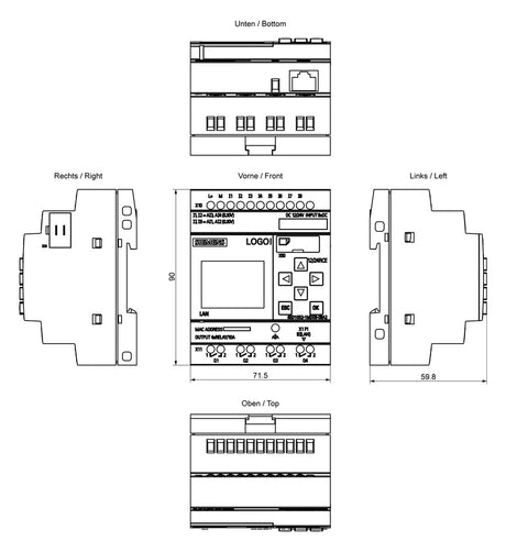 SIEMENS SPS-Steuerung modular 4RelAusg LOGO! 6ED1052-1MD08-0BA2 10,8-28,8VDC