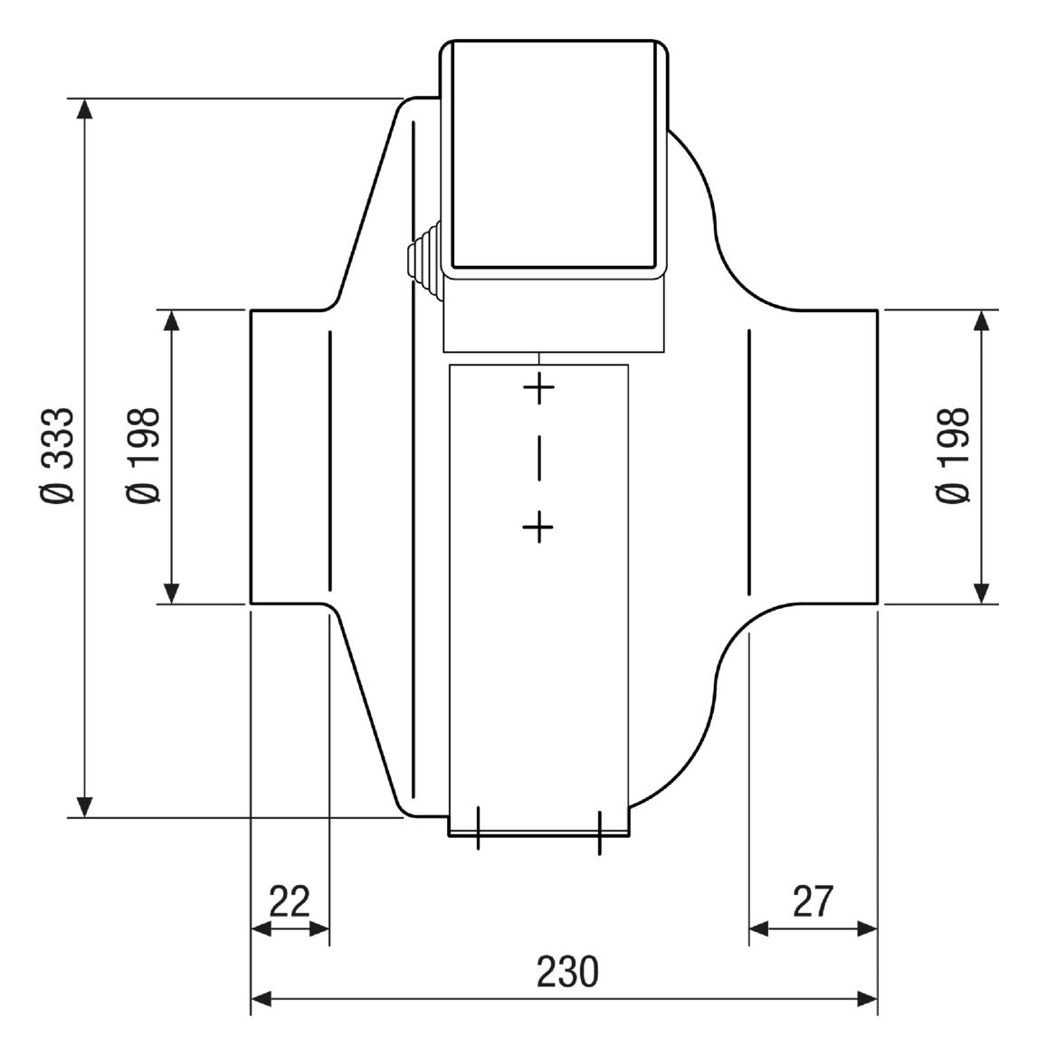 MAICO Rohrventilator  200mm 230V 0,17W ERR 20/2 EC 1017cbm/h ST 60°C