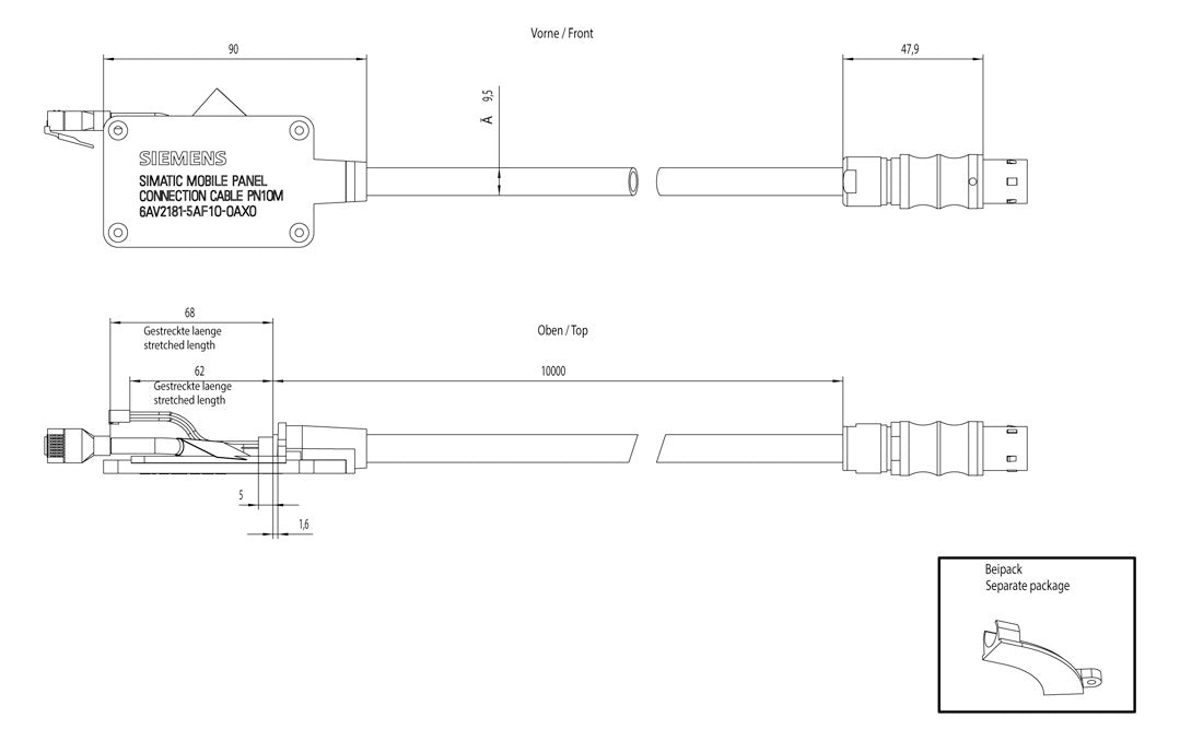 SIEMENS Verbindungskabel 6AV2181-5AF10-0AX0