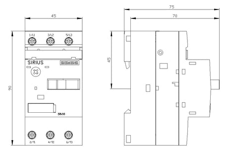 SIEMENS Motorschutzschalter 3p 1,1-1,6A 3RV1011-1AA10 1,6A/Iu 690V Einb IP20