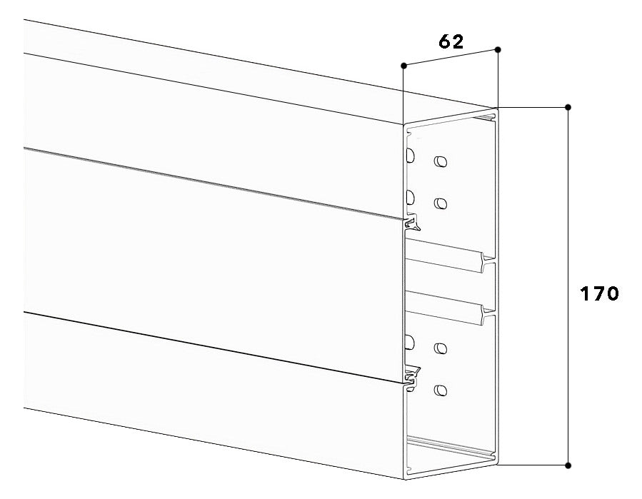 GGK Geräteeinbaukanal Kst 170x60mm sw BR 60x170/80 unbeh