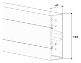 GGK Geräteeinbaukanal Kst 170x60mm sw BR 60x170/80 unbeh