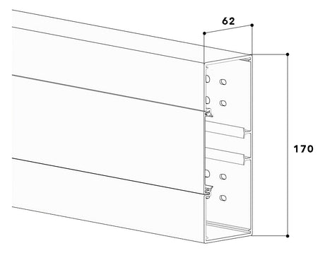 GGK Geräteeinbaukanal Kst 170x60mm sw BR 60x170/80 unbeh