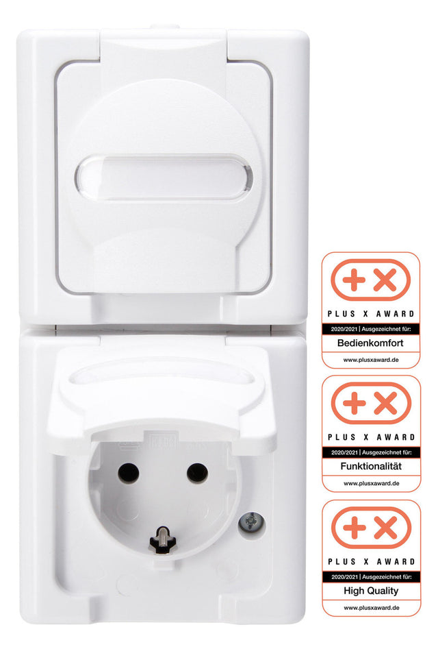KOPP Steckdose 2f arkws mt AP Klappd BSF BLUEELECTRIC 131402009 IP44