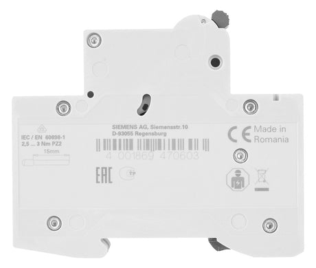 SIEMENS Leitungsschutzschalter UC B 2A 5SL6102-6 1p 400V 1TE 50Hz IP20