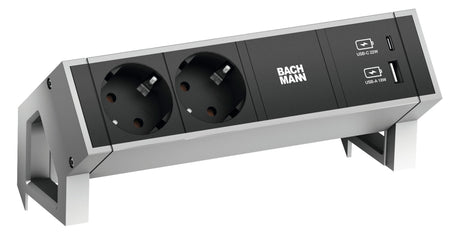 BACHMANN Steckdosenleiste 2f alu 2xUSB 902.901 0,2m 35° IP20 1,5qmm
