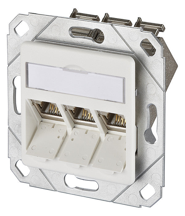 METZ CONNECT Anschlussdose Cat6A 3xRJ45 1309131102-E rws Kanaleinb schräg